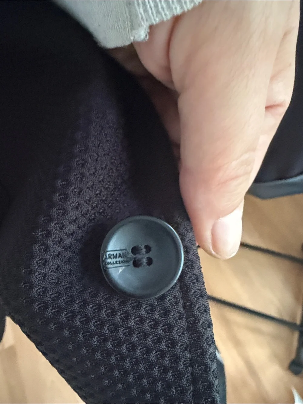 Vintage Armani Collezioni Black Textured TwoButton Blazer